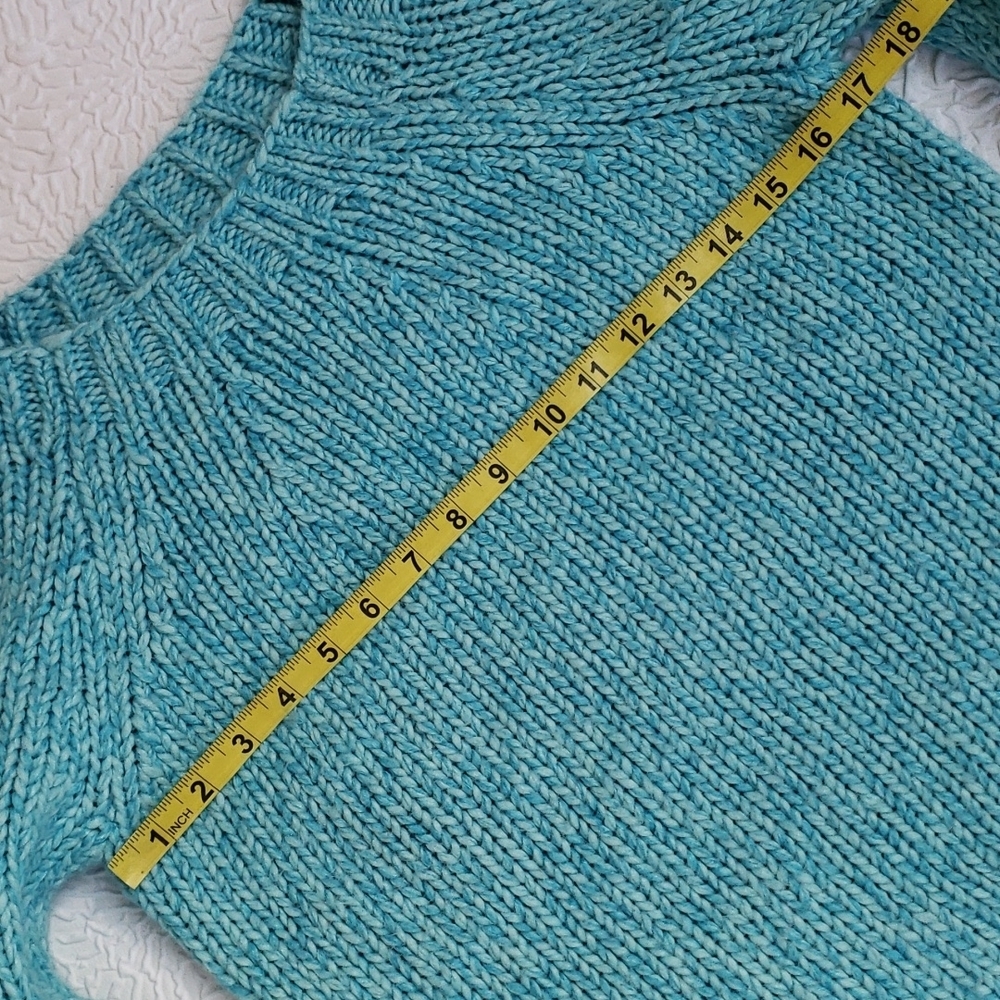 New York & Company Thick Knit Cropped Teal Pullover Sweater, Size S - Picture 10 of 12